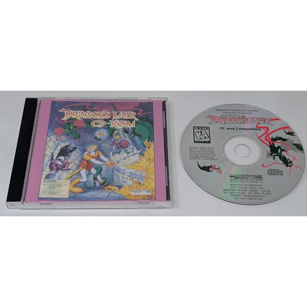 Dragon's Lair PC CD-ROM Game Complete With Manual ReadySoft 1993 VTG